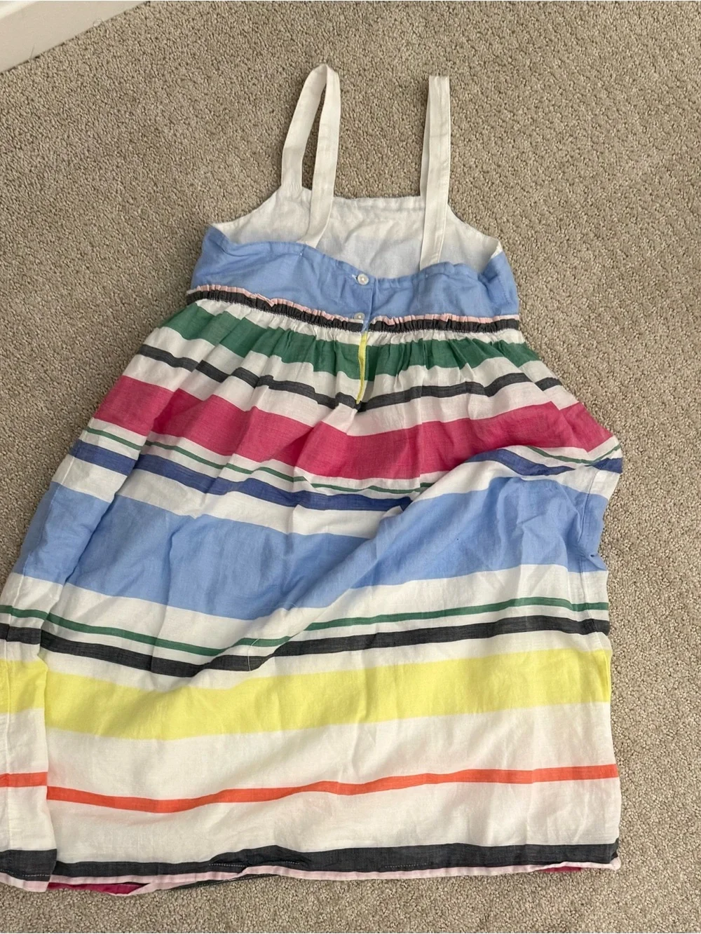 GAP Girls' Multicolor Stripe Dress with White Straps